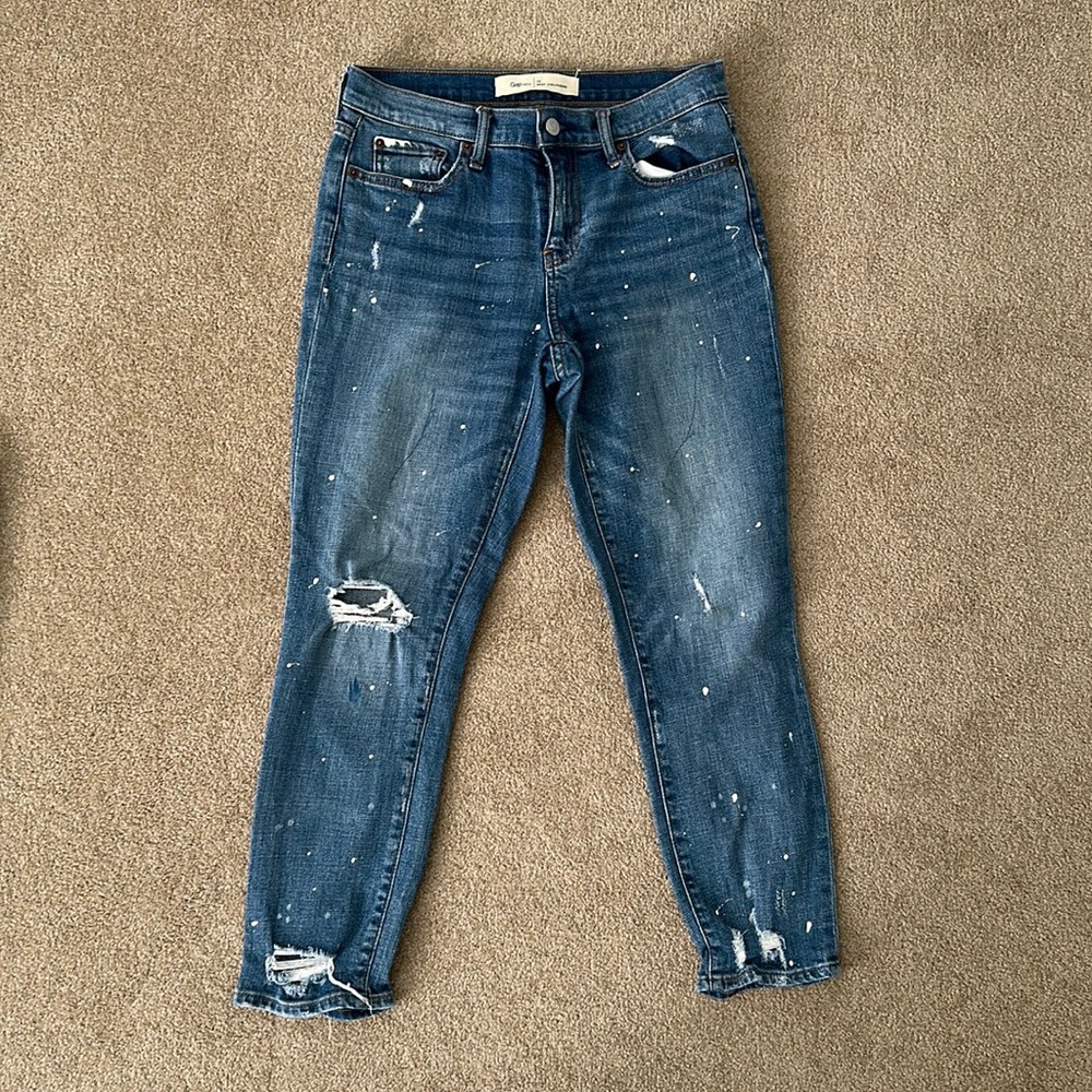 Gap Best Girlfriend Paint Splatter Jeans